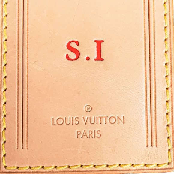 Authentic LOUIS VUITTON Vachetta leather Luggage Name Tag - SI - Picture 10 of 14